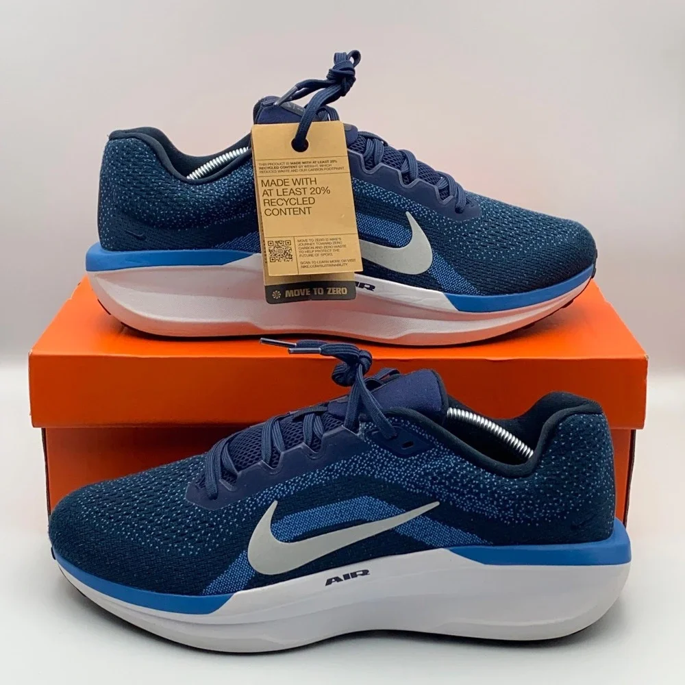 Nike Air Winflo 11 Running Shoes Midnight Navy Blue Men's Size 12 FJ9509-400